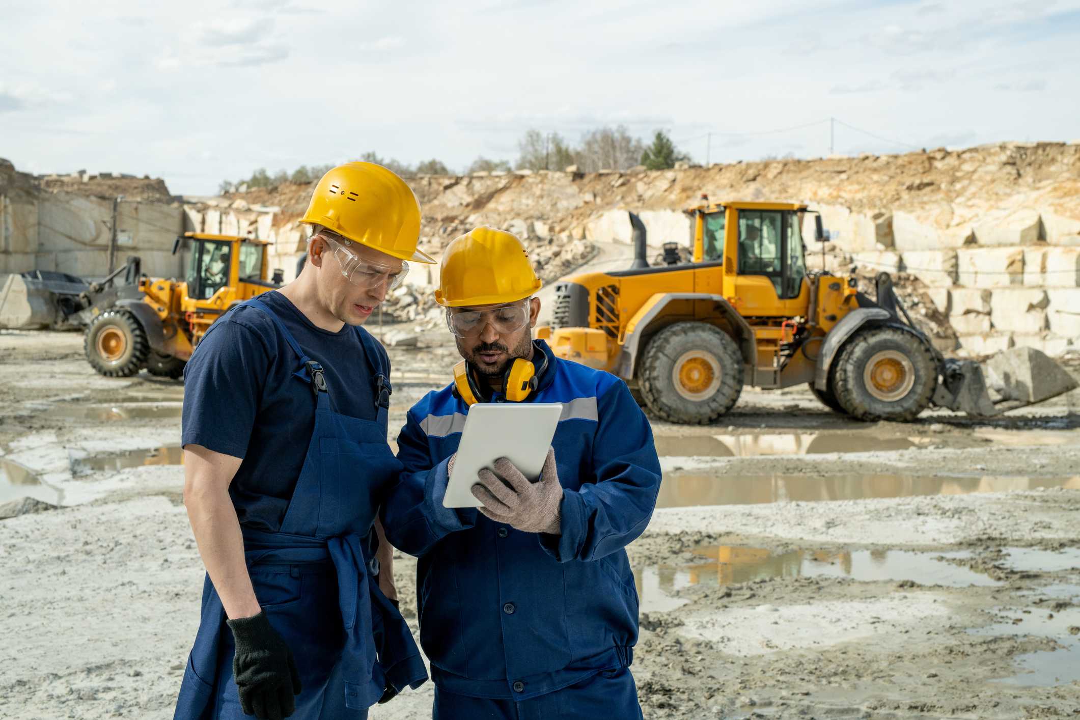 People working on site